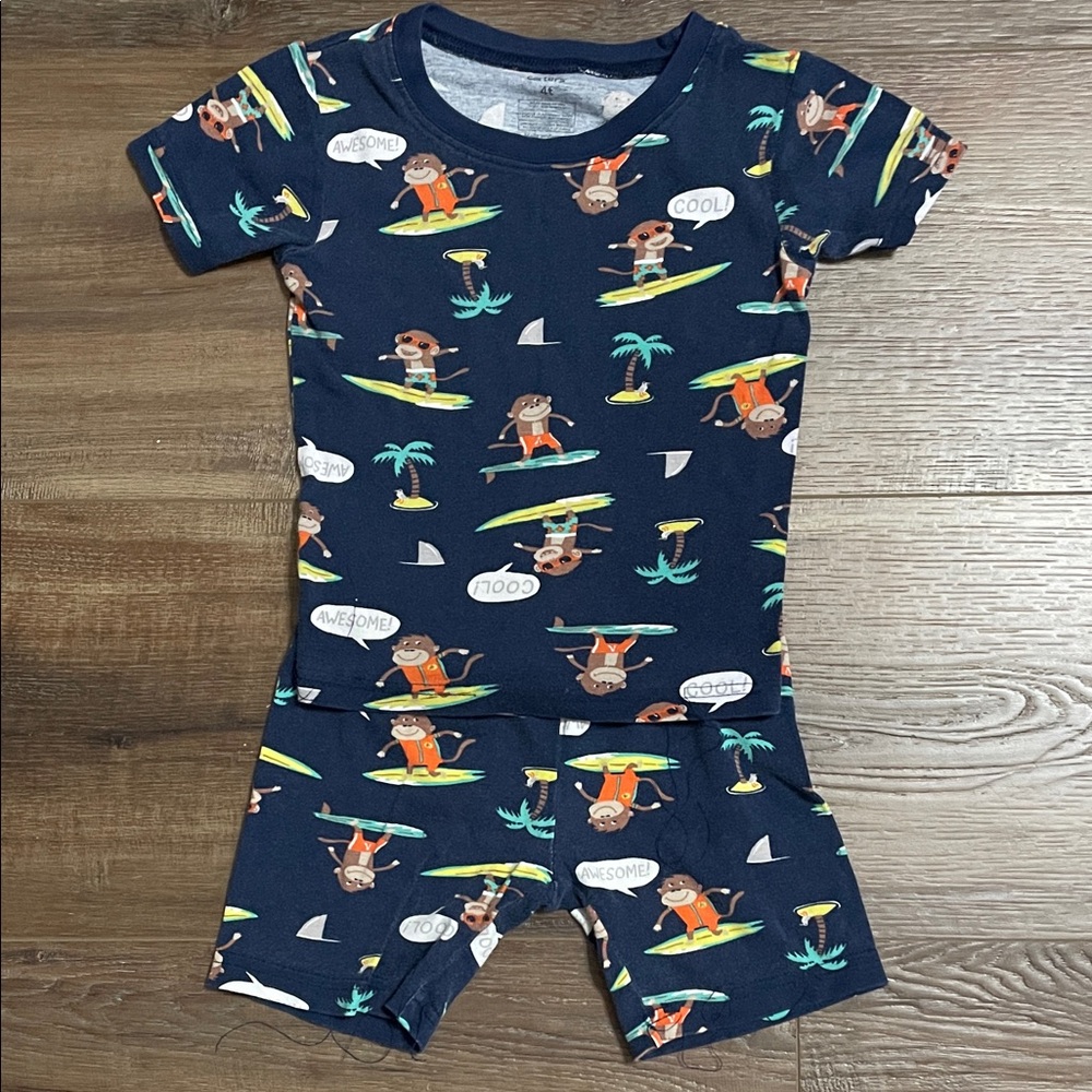 Carter’s Monkey Surfing Print PJ Set 4T